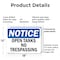 Signmission Open Tanks No Trespassing OSHA Notice Sign, Plastic, 18in W x 12in L, 2PK OS-2PACK-NS-P-1218-L-17016 - alternate 6